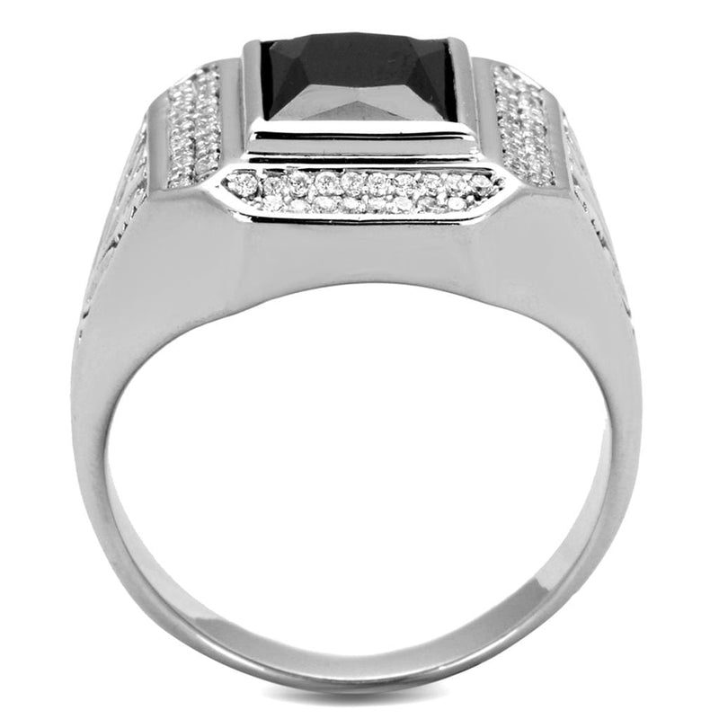 Silver Rings For Men TS224 Rhodium 925 Sterling Silver Ring with CZ