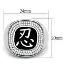 Silver Rings For Men TS225 Rhodium 925 Sterling Silver Ring with CZ