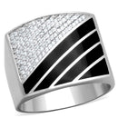 Silver Rings For Men TS227 Rhodium 925 Sterling Silver Ring with CZ