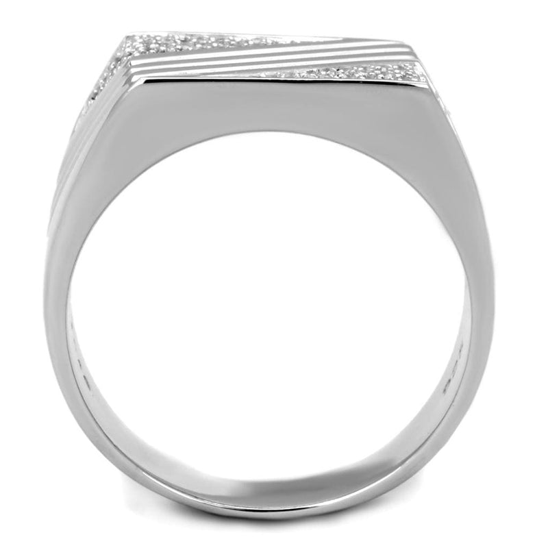 Silver Jewelry Rings Silver Rings For Men TS230 Rhodium 925 Sterling Silver Ring with CZ Alamode Fashion Jewelry Outlet