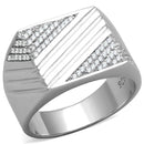 Silver Rings For Men TS230 Rhodium 925 Sterling Silver Ring with CZ