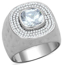 Silver Rings For Men TS231 Rhodium 925 Sterling Silver Ring with CZ