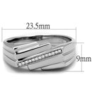 Silver Rings For Men TS232 Rhodium 925 Sterling Silver Ring with CZ