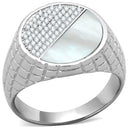 Silver Rings For Men TS233 Rhodium 925 Sterling Silver Ring with Precious Stone