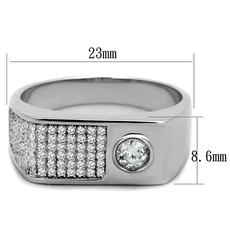 Silver Jewelry Rings Silver Rings For Men TS239 Rhodium 925 Sterling Silver Ring with CZ Alamode Fashion Jewelry Outlet