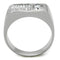 Silver Rings For Men TS239 Rhodium 925 Sterling Silver Ring with CZ