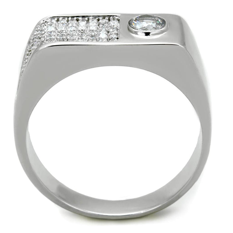 Silver Rings For Men TS239 Rhodium 925 Sterling Silver Ring with CZ