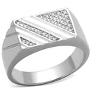 Silver Rings For Men TS240 Rhodium 925 Sterling Silver Ring with CZ