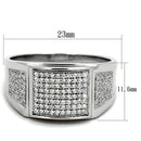 Silver Rings For Men TS241 Rhodium 925 Sterling Silver Ring with CZ