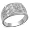 Silver Rings For Men TS241 Rhodium 925 Sterling Silver Ring with CZ