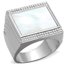 Silver Rings For Men TS243 Rhodium 925 Sterling Silver Ring with Precious Stone