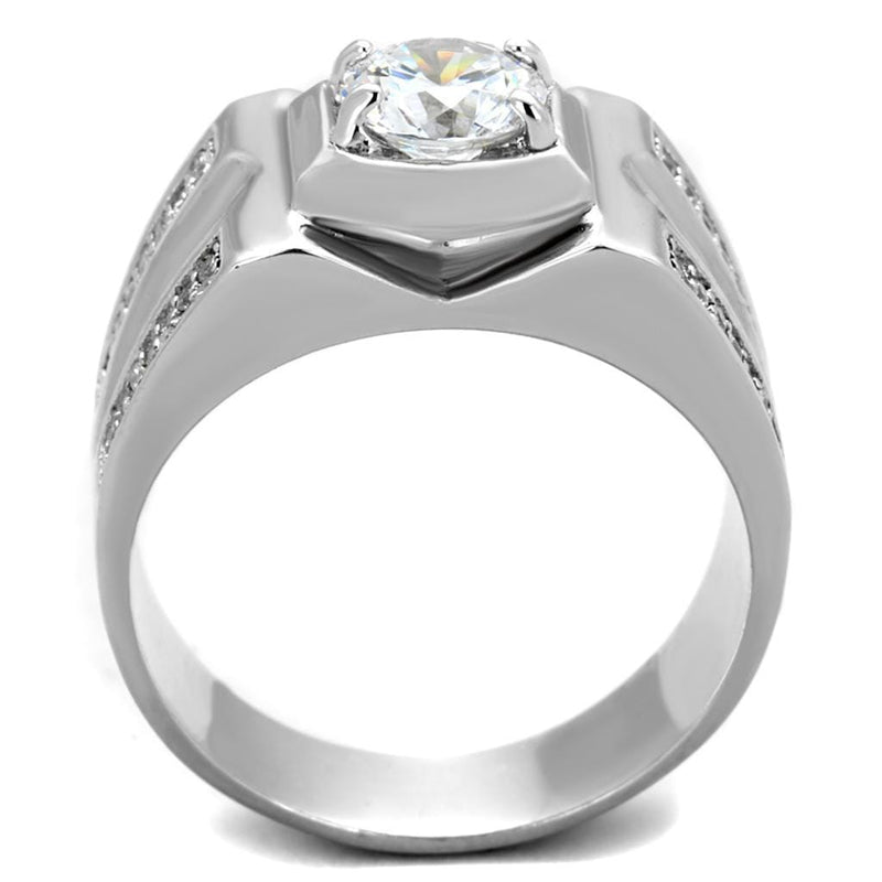 Silver Jewelry Rings Silver Rings For Men TS385 Rhodium 925 Sterling Silver Ring with CZ Alamode Fashion Jewelry Outlet