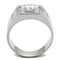 Silver Rings For Men TS386 Rhodium 925 Sterling Silver Ring with CZ