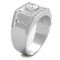 Silver Rings For Men TS386 Rhodium 925 Sterling Silver Ring with CZ