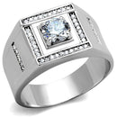 Silver Rings For Men TS386 Rhodium 925 Sterling Silver Ring with CZ