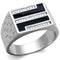 Silver Rings For Men TS387 Rhodium 925 Sterling Silver Ring with CZ