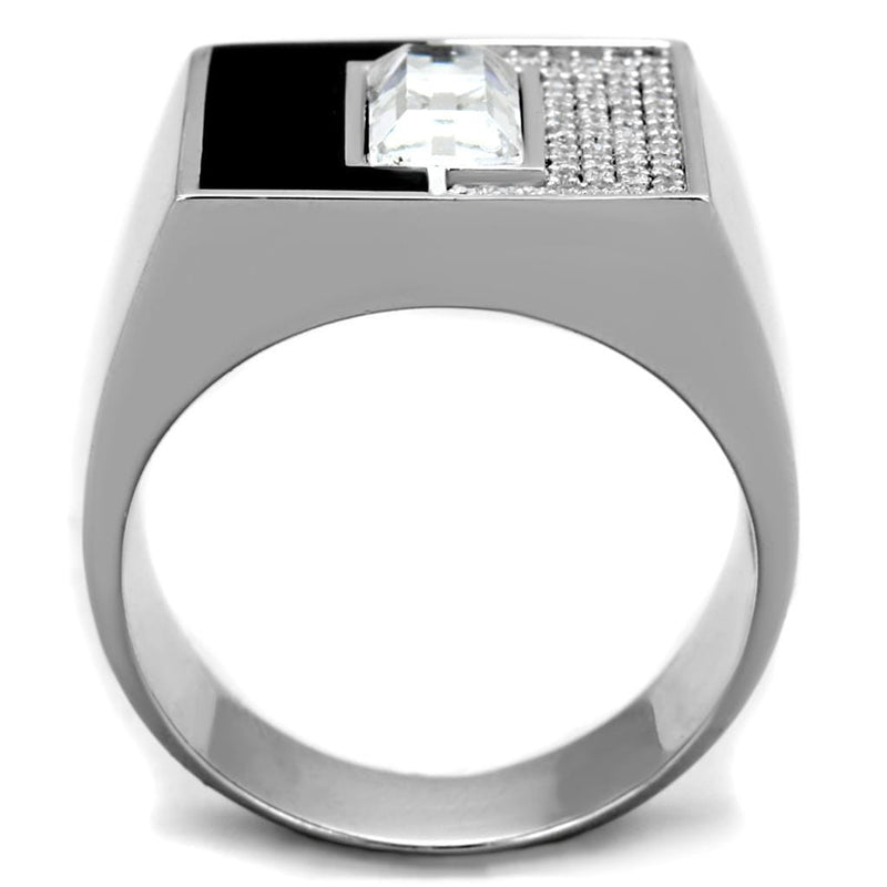 Silver Rings For Men TS388 Rhodium 925 Sterling Silver Ring with Crystal