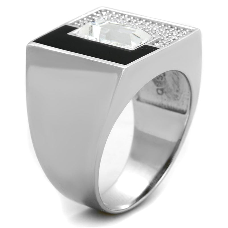 Silver Rings For Men TS388 Rhodium 925 Sterling Silver Ring with Crystal