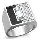 Silver Rings For Men TS388 Rhodium 925 Sterling Silver Ring with Crystal