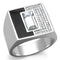Silver Rings For Men TS388 Rhodium 925 Sterling Silver Ring with Crystal