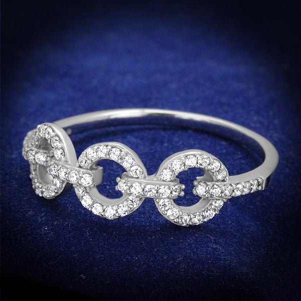 Silver Rings For Men TS400 Rhodium 925 Sterling Silver Ring with CZ