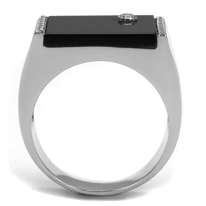 Silver Rings For Men TS459 Rhodium 925 Sterling Silver Ring with Synthetic