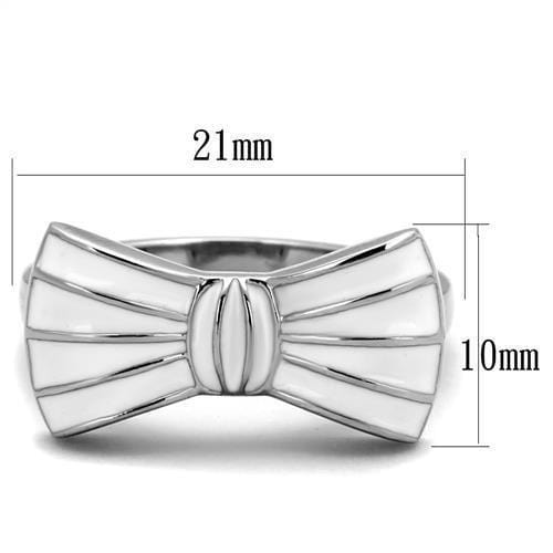 Silver Rings For Women TK2028 Stainless Steel Ring with Epoxy in White