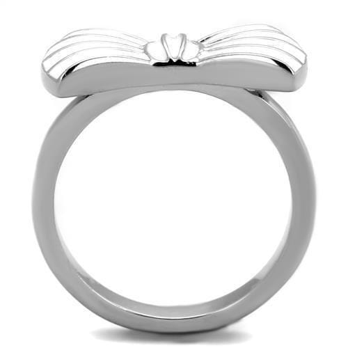 Silver Rings For Women TK2028 Stainless Steel Ring with Epoxy in White