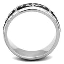 Silver Rings For Women TK2154 Stainless Steel Ring with Epoxy in Jet