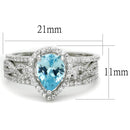 Silver Rings For Women TS453 Rhodium 925 Sterling Silver Ring with CZ