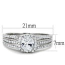 Silver Rings For Women TS454 Rhodium 925 Sterling Silver Ring with CZ