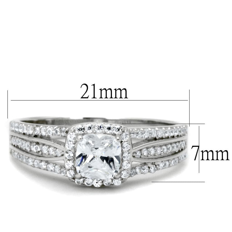 Silver Rings For Women TS454 Rhodium 925 Sterling Silver Ring with CZ