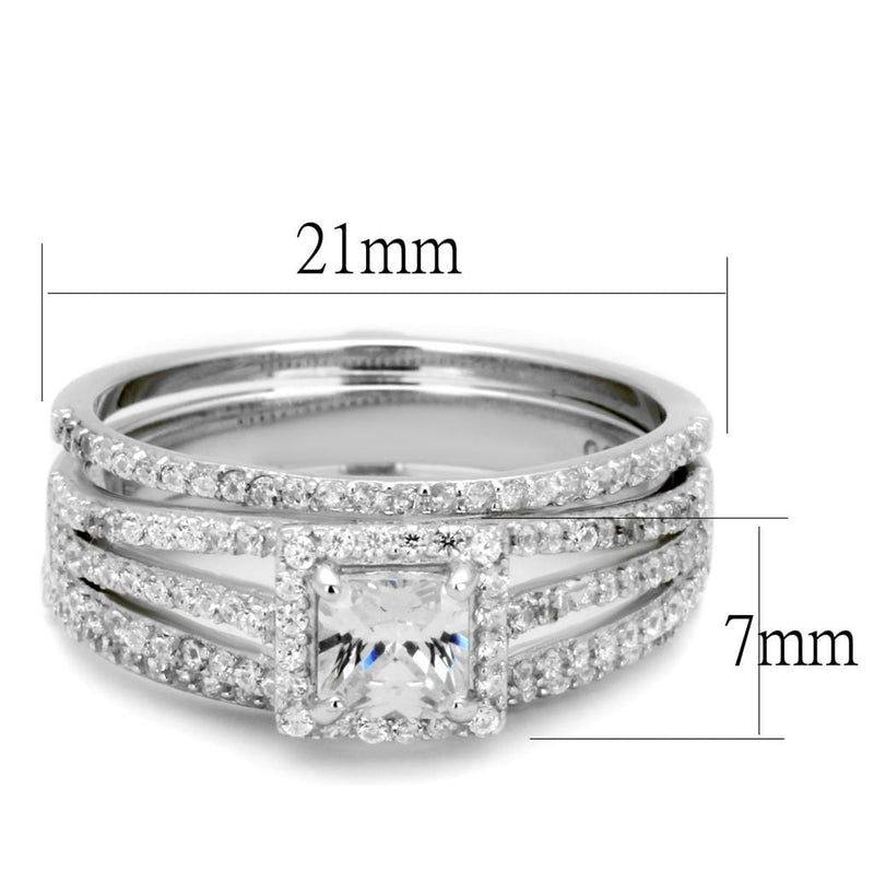 Silver Jewelry Rings Silver Rings For Women TS455 Rhodium 925 Sterling Silver Ring with CZ Alamode Fashion Jewelry Outlet