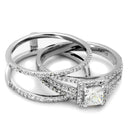 Silver Rings For Women TS455 Rhodium 925 Sterling Silver Ring with CZ