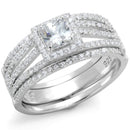 Silver Rings For Women TS455 Rhodium 925 Sterling Silver Ring with CZ