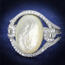 Silver Rings For Women TS456 Rhodium 925 Sterling Silver Ring with Precious Stone