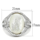 Silver Rings For Women TS456 Rhodium 925 Sterling Silver Ring with Precious Stone