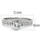 Silver Rings For Women TS458 Rhodium 925 Sterling Silver Ring with CZ