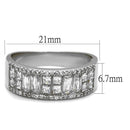 Silver Rings For Women TS460 Rhodium 925 Sterling Silver Ring with CZ