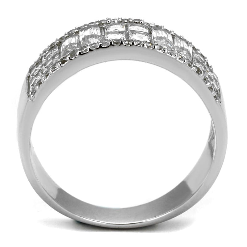 Silver Rings For Women TS460 Rhodium 925 Sterling Silver Ring with CZ