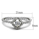 Silver Rings For Women TS462 Rhodium 925 Sterling Silver Ring with CZ