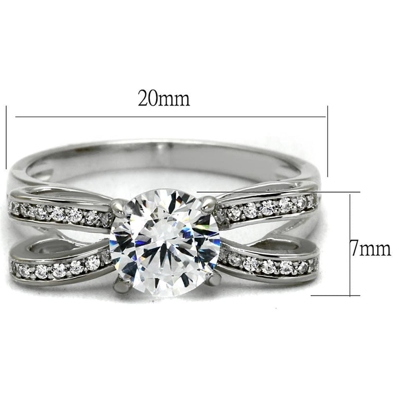 Silver Jewelry Rings Silver Rings For Women TS470 Rhodium 925 Sterling Silver Ring with CZ Alamode Fashion Jewelry Outlet