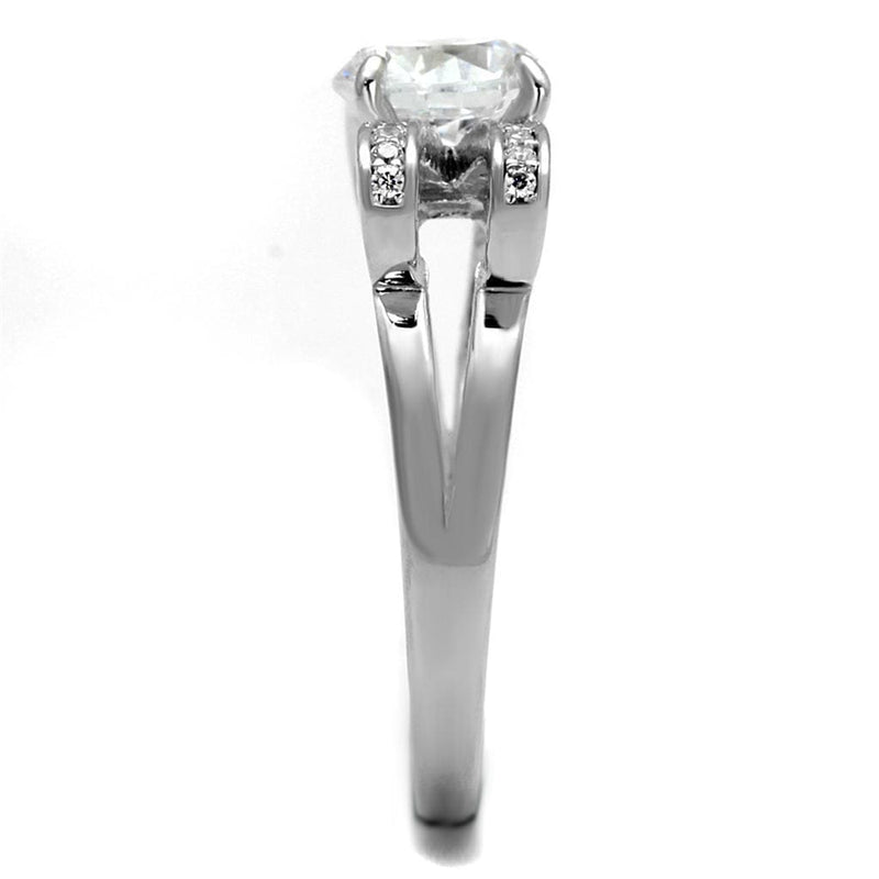 Silver Rings For Women TS470 Rhodium 925 Sterling Silver Ring with CZ