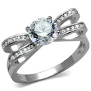 Silver Rings For Women TS470 Rhodium 925 Sterling Silver Ring with CZ