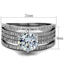 Silver Rings For Women TS473 Rhodium 925 Sterling Silver Ring with CZ