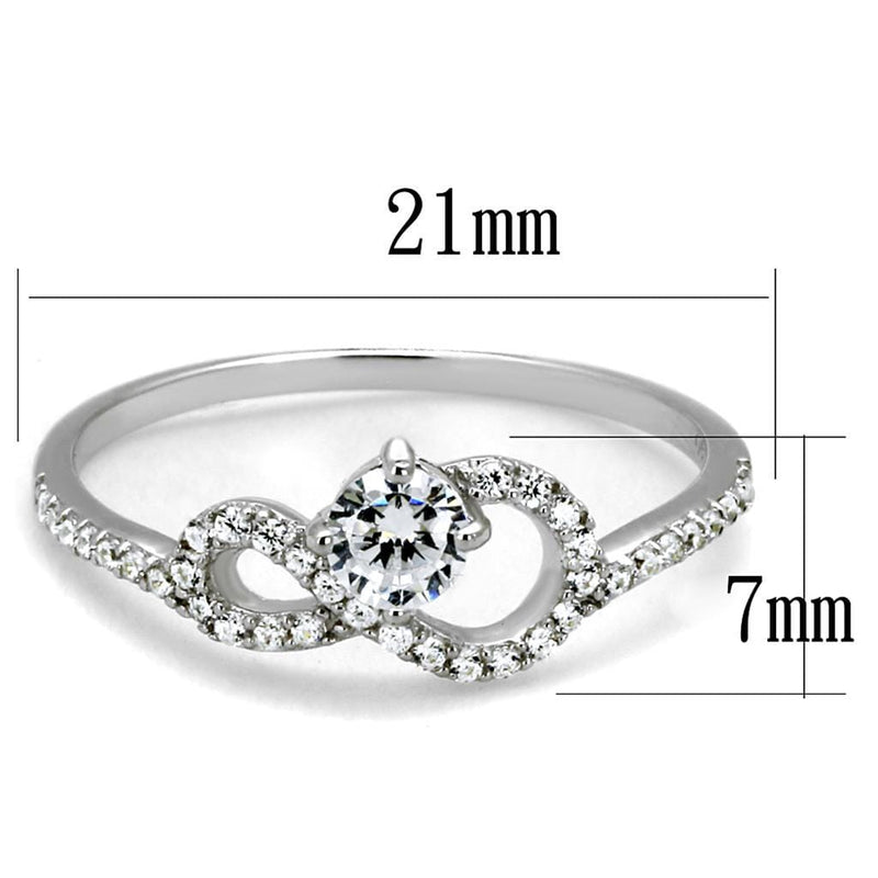 Silver Jewelry Rings Silver Rings For Women TS485 Rhodium 925 Sterling Silver Ring with CZ Alamode Fashion Jewelry Outlet