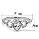 Silver Rings For Women TS486 Rhodium 925 Sterling Silver Ring with CZ