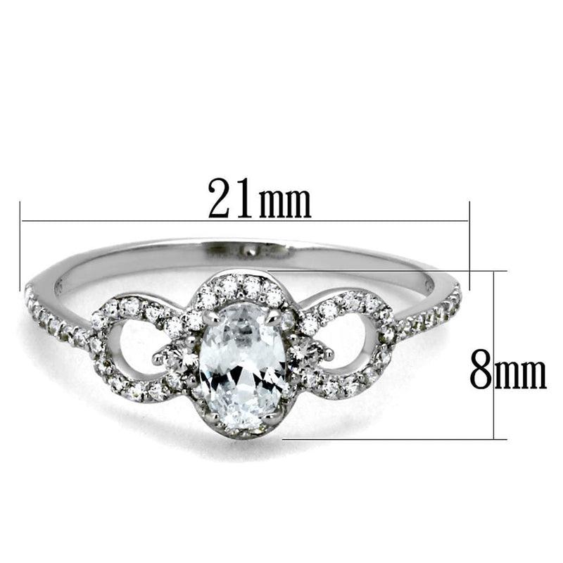 Silver Rings For Women TS486 Rhodium 925 Sterling Silver Ring with CZ