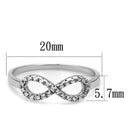 Silver Rings For Women TS487 Rhodium 925 Sterling Silver Ring with CZ