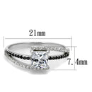 Silver Rings For Women TS488 Rhodium 925 Sterling Silver Ring with CZ